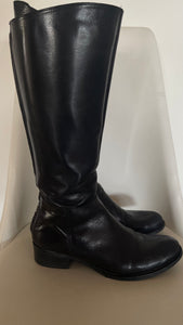 Bravo Browns Made in Italy Leather Riding Boots, Black, Size  37