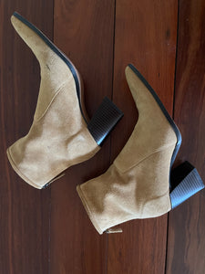 Zara Suede Boots, Light Brown, Size 39