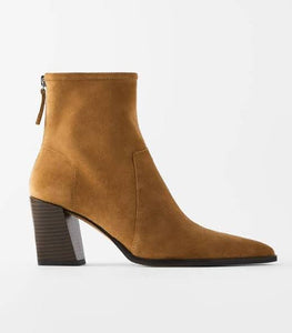 Zara Suede Boots, Light Brown, Size 39