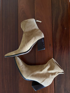 Zara Suede Boots, Light Brown, Size 39