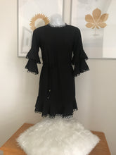 Load image into Gallery viewer, Here Comes the Sun 3/4 Sleeve Day Dress, Black, Size 8