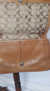 Coach Soho Buckle Envelope Handbag in Camel