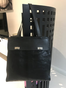 Country Road Black Leather Tote