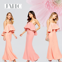 Load image into Gallery viewer, Jarlo Lily Bandeau Occasion Maxi Dress With Exaggerated Frill, Pink Size S-10