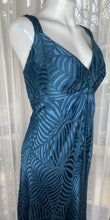 Load image into Gallery viewer, Carbon V-neckline Empire Waist Midi Evening Dress, Blue, Size 18