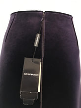 Load image into Gallery viewer, Armani Emporio Armani Royal Purple Velvet Neoprene Mini Skirt, BNWT, Size 46 (12-14)