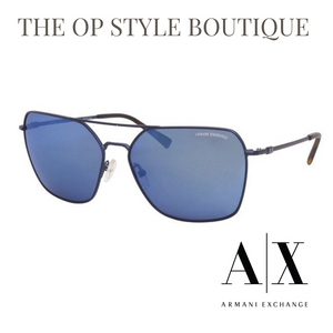 Armani Exchange Sunglasses AX2029S 6111/55 Blue Mirror 60-15-145