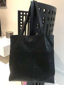 Country Road Black Leather Tote