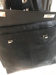 Country Road Black Leather Tote