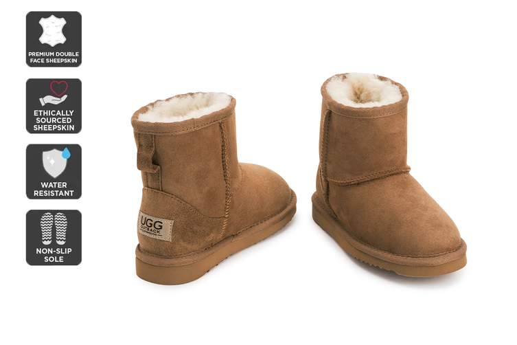 Ugg Kids Classic Outback Clothing Co Boots, Chestnut, Size US 1-2/ EU 32