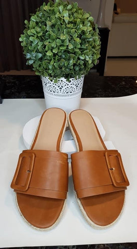 Target Espadrille Slides in Camel, Size 10