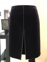 Load image into Gallery viewer, Armani Emporio Armani Royal Purple Velvet Neoprene Mini Skirt, BNWT, Size 46 (12-14)