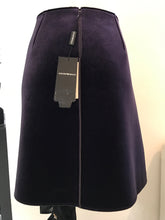 Load image into Gallery viewer, Armani Emporio Armani Royal Purple Velvet Neoprene Mini Skirt, BNWT, Size 46 (12-14)