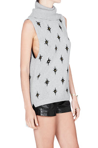 Sass & Bide WAR PAINT Embellished Cotton Knit, Size S