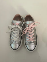 Load image into Gallery viewer, Converse All Stars Metallic 0x Pure Silver Sneakers, Size UK 3