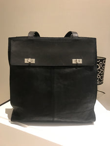 Country Road Black Leather Tote