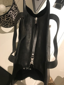 Country Road Black Leather Tote