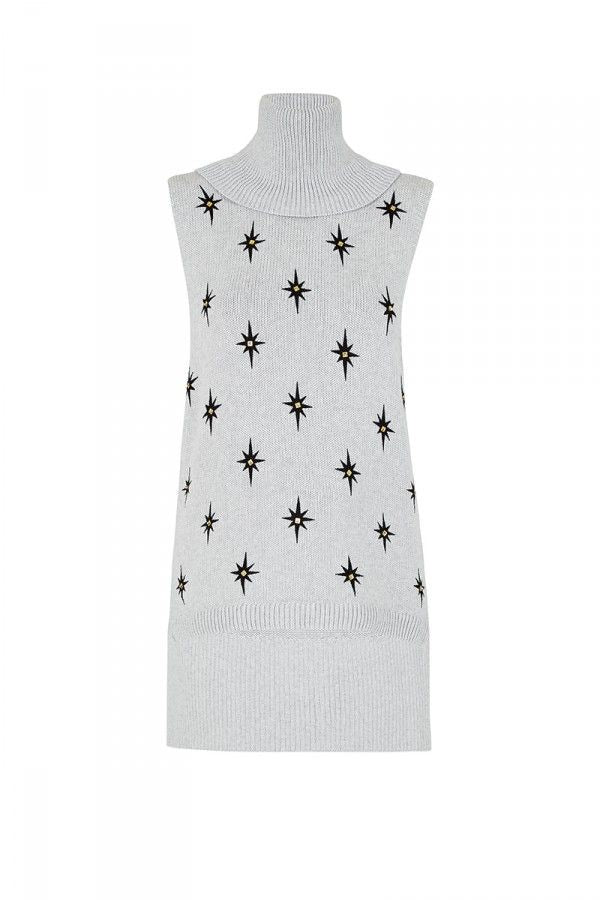 Sass & Bide WAR PAINT Embellished Cotton Knit, Size S