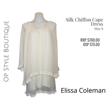 Load image into Gallery viewer, Elissa Coleman Chiffon Silk Cape Dress, Size S