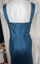 Load image into Gallery viewer, Carbon V-neckline Empire Waist Midi Evening Dress, Blue, Size 18